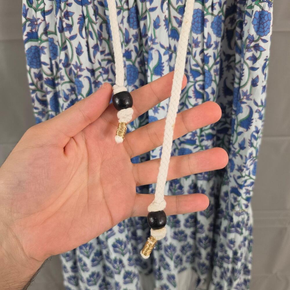 Ros Garden Dress Medium Sofia Tiered Maxi Blue Floral Boho Resort Summer Vacatio - Picture 8 of 14
